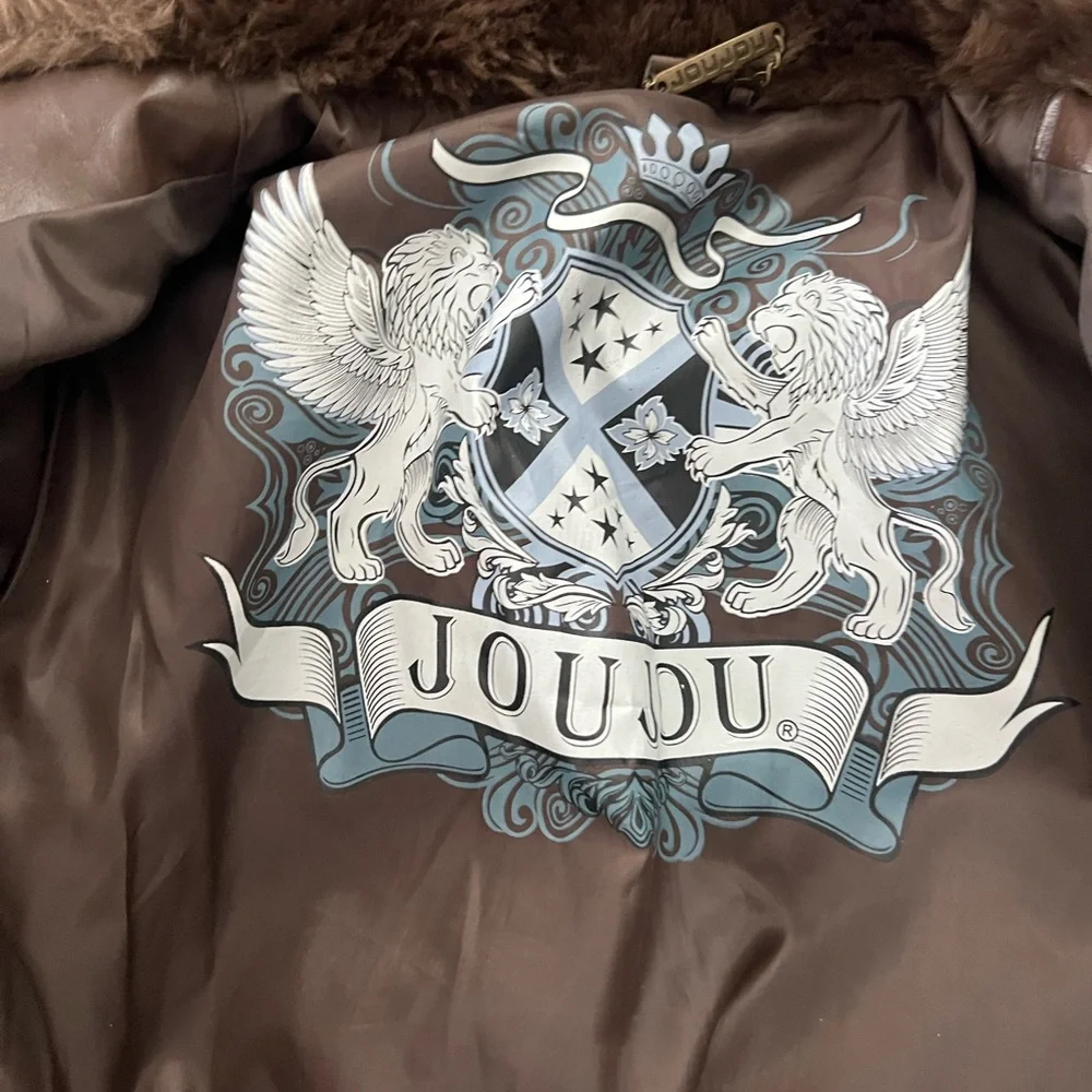 Jou Jou Brown Faux Fur Puffer Jacket medium - Picture 4 of 8